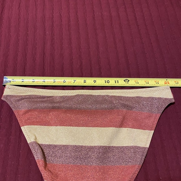Becca Striped Brown/Gold Women's Skirt (M-L) & Bikini Bottoms Med (no top) - Picture 10 of 11